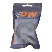 Thumbnail for DeatschWerks 8AN Female Swivel 180-Degree Hose End PTFE (Incl Olive Insert) - Anodized Matte Black
