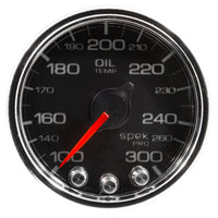 Thumbnail for Autometer Spek-Pro Gauge Oil Temp 2 1/16in 300f Stepper Motor W/Peak & Warn Blk/Chrm