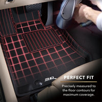 Thumbnail for 3D MAXpider 12-16 Ford F-250 350 450 Bench Seat No Floor Shift Kagu 1st Row Floormats - Black