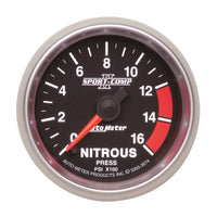 Thumbnail for Autometer Sport-Comp II 52mm Full Sweep Electronic 0-1600 PSI Nitrous Pressure Gauge
