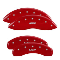Thumbnail for MGP 4 Caliper Covers Engraved Front & Rear Denali Red finish silver ch