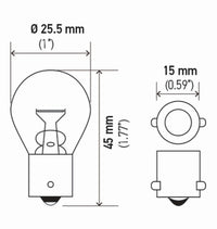 Thumbnail for Hella Bulb 12V 21W Ba15S S8 Amber (2)
