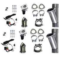 Thumbnail for Granatelli 3.0in Alum Mild Steel Electronic Dual Slip Fit Exhaust Cutout w/Band Clamps