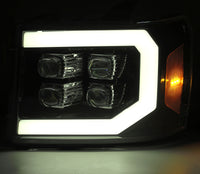Thumbnail for AlphaRex 07-14 GMC 2500HD NOVA LED Proj Headlight Plank Style Matte Blk w/Activ Light/Seq Signal/DRL