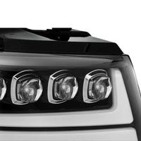 Thumbnail for AlphaRex 07-13 Chevy Avalanche NOVA LED Proj Headlights Plank Style Gloss Black w/Activ Light/DRL