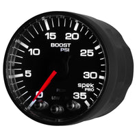 Thumbnail for Autometer Spek-Pro Gauge Boost 2 1/16in 35psi Stepper Motor W/Peak & Warn Black/Black