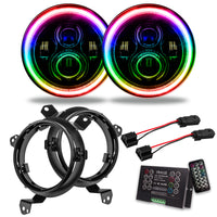 Thumbnail for Oracle Jeep Wrangler JL/Gladiator JT 7in. High Powered LED Headlights (Pair) - 2 SEE WARRANTY