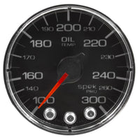 Thumbnail for Autometer Spek-Pro Gauge Oil Temp 2 1/16in 300f Stepper Motor W/Peak & Warn Blk/Chrm