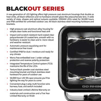 Thumbnail for Go Rhino Xplor Blackout Series Round LED Driving Light w/DRL (Surface/Threaded Stud Mnt) 7in. - Blk
