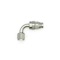 Thumbnail for DeatschWerks 8AN Female Swivel 90-Degree Hose End PTFE (Incl 1 Olive Insert) - Anodized Matte Black