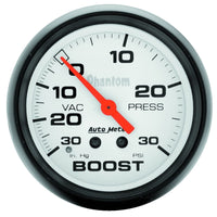 Thumbnail for Autometer Phantom 66.7mm 30 in Hg-Vac/30PSI Mechanical Vacuum/Boost Gauge
