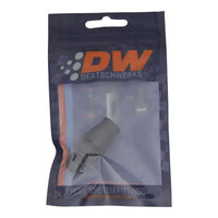 Thumbnail for DeatschWerks 6AN Male Flare to 3/8in Hardline Compression Adapter - Anodized Matte Black