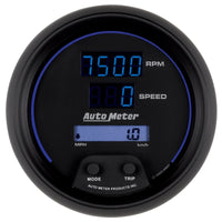 Thumbnail for Autometer 85.7mm Black Digital 8000rpm/160mph or 260kmph Electric Tachometer/Speedometer Combo