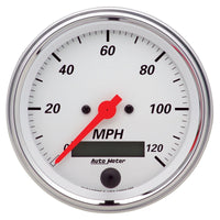 Thumbnail for Autometer Arctic White 3 3/8in 0-120 MPH Electronic Speedometer w/ LCD ODO Gauge
