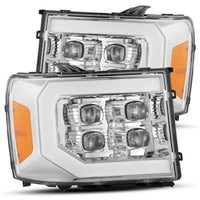 Thumbnail for AlphaRex 07-14 GMC 2500HD NOVA LED Proj Headlight Plank Style Matte Blk w/Activ Light/Seq Signal/DRL