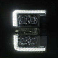 Thumbnail for AlphaRex 11-16 Ford F-350 SD NOVA LED Projector Headlights Plank Style Blk w/Activ Light/Seq Signal