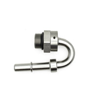 Thumbnail for DeatschWerks 8AN ORB Male to 3/8IN Male EFI Quick Connect Adapter 180 Deg.