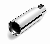 Thumbnail for Gibson Round Dual Wall Angle-Cut Tip - 4in OD/3in Inlet/12in Length - Stainless