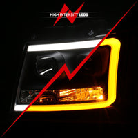 Thumbnail for ANZO 07-14 Chevy Tahoe Projector Headlights w/ Plank Style Design Black w/ Amber