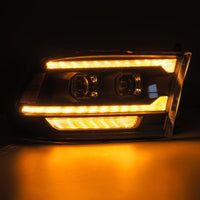 Thumbnail for AlphaRex 09-18 Dodge Ram 2500 LUXX LED Proj Headlights Plank Style Blk w/Activ Light/Seq Signal/DRL