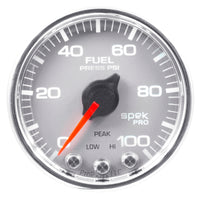 Thumbnail for Autometer Spek-Pro Gauge Fuel Press 2 1/16in 100psi Stepper Motor W/Peak & Warn Slvr/Chrm
