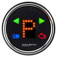 Thumbnail for Autometer Designer 2-1/16in Chrome Domed Lens Black Dial PRNDL Gauge