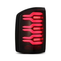 Thumbnail for AlphaRex 14-18 GMC Sierra 1500/2500HD/3500HD LUXX-Series LED Tail Lights Blk/Red w/Actv Lgt Seq. Sig