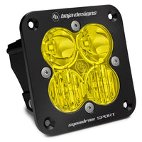Thumbnail for Baja Designs Squadron Sport Driving/Combo Pattern Flush Mount Black LED Light Pod - Amber
