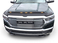 Thumbnail for AVS 2019 Dodge Ram 1500 Aeroskin Low Profile Hood Shield w/ Lights - Black