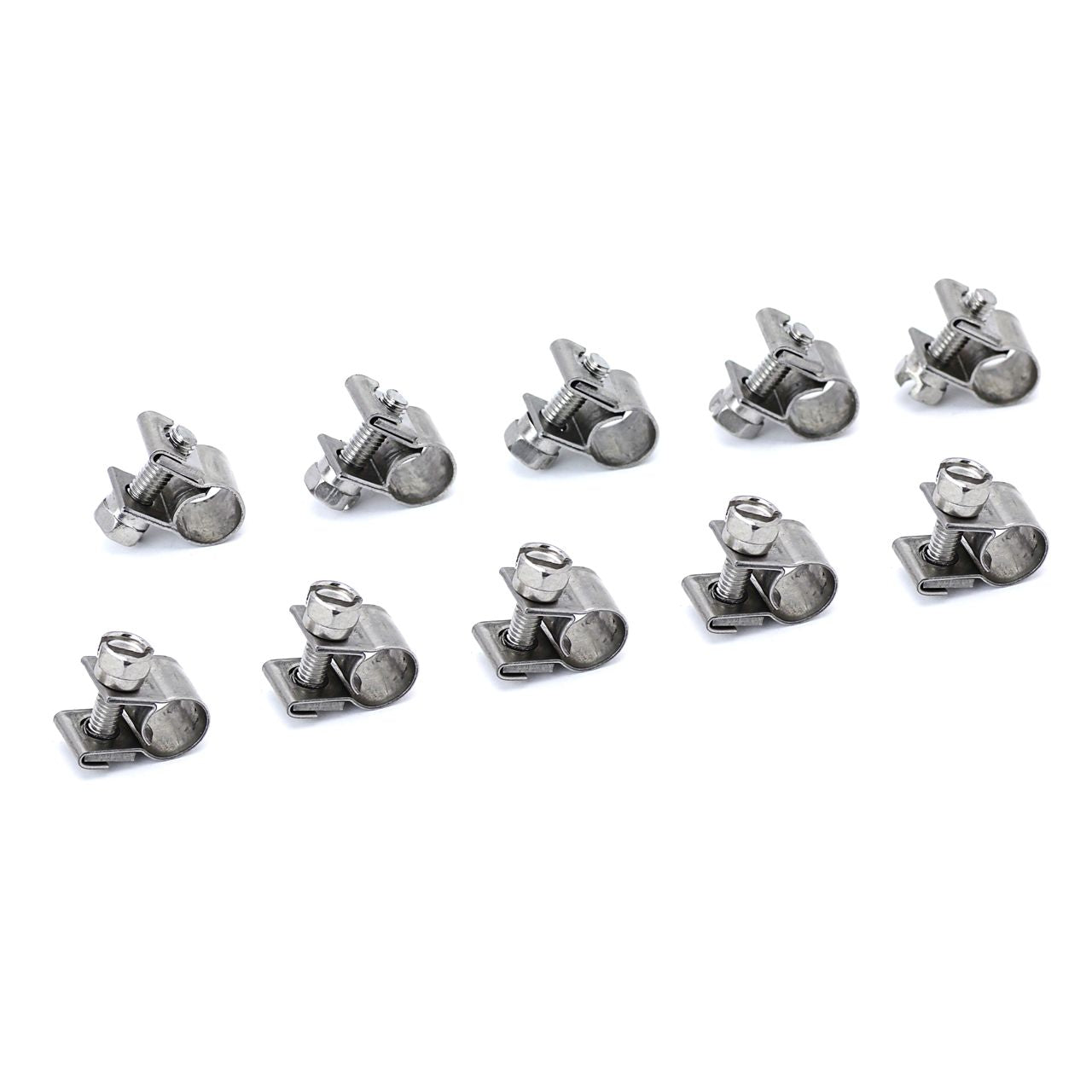 HPS #9 Stainless Steel Fuel Injection Hose Clamps 10pc Pack 9/32" - 23/64" (7mm - 9mm)