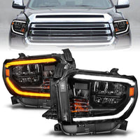 Thumbnail for ANZO 2014-2017 Toyota Tundra LED Crystal Headlights w/ Switchback Black Housing w/ DRL