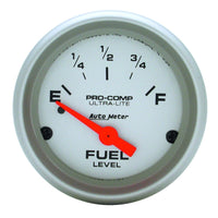 Thumbnail for Autometer Ultra-Lite 52mm 0 OHMS Empty/30 OHMS Full Short Sweep Electronic Fuel Level Gauge