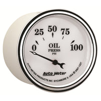 Thumbnail for AutoMeter Gauge Oil Press 2-1/16in. 100PSI Elec Old Tyme White II