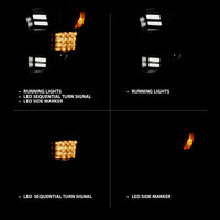 Thumbnail for ANZO 15-17 Ford F-150 Project Headlights w/ Plank Style Design Black w/ Amber Sequential Turn Signal