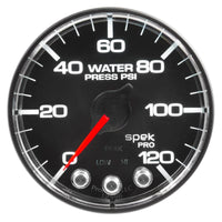 Thumbnail for Autometer Spek-Pro Gauge Water Press 2 1/16in 120psi Stepper Motor W/Peak & Warn Blk/Chrm