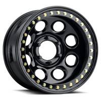 Thumbnail for Raceline RT81 Rock 8 15x10in / 6x139.7 BP / -44mm Offset / 107.95mm Bore- Gloss Black Beadlock Wheel