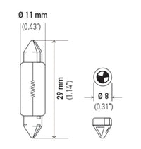 Thumbnail for Hella Bulb 6430 24V 3W SV7-8 T2.5 8x29mm