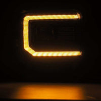 Thumbnail for AlphaRex 14-18 GMC Sierra LUXX LED Proj Headlights Plnk Style Alpha Blk w/Activ Light/Seq Signal/DRL