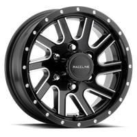 Thumbnail for Raceline 820M Twisted 15x6in / 6x139.7 BP / 0mm Offset / 4.25mm Bore - Black & Machined Wheel