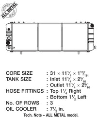 Thumbnail for CSF 88-90 Jeep Cherokee 4.0L Heavy Duty 3 Row All Metal Radiator
