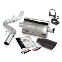 Thumbnail for Banks Power 97-99 Jeep 2.5/4.0L Wrangler Slip Fit Cat Monster Exh Sys - SS Single Exh w/ Blk Tip