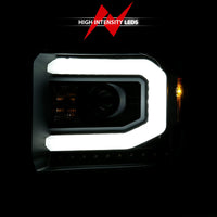 Thumbnail for ANZO 2014-2015 GMC Sierra 1500 Projector Headlights w/ Light Bar Black Housing (Halogen Type)