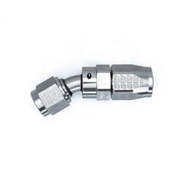Thumbnail for DeatschWerks 6 AN Female Flare Swivel 30-Degree Hose End CPE - Anodized Matte Black