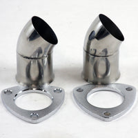 Thumbnail for Granatelli 3.0in 304SS Turn Down w/3-Bolt Flange & Gaskets (Pair)