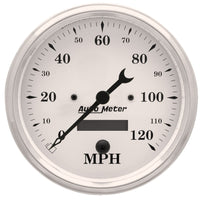 Thumbnail for Autometer 5 inch 120mph Electric Programable w/ LCD ODO Old Tyme Speedometer - White