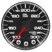 Thumbnail for Autometer Spek-Pro Gauge Oil Temp 2 1/16in 300f Stepper Motor W/Peak & Warn Blk/Chrm