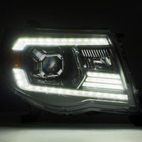Thumbnail for AlphaRex 05-11 Toyota Tacoma LUXX LED Projector Headlights Plank Style Black w/Activ Light and DRL