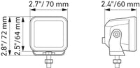 Thumbnail for Hella Universal Black Magic 2.7in L.E.D. Cube Kit - Flood Beam