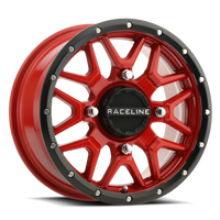 Thumbnail for Raceline A94R Krank 15x7in / 4x137 BP / 10mm Offset / 110.18mm Bore - Red & Black Lip Wheel