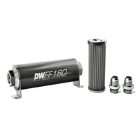 Thumbnail for DeatschWerks Stainless Steel 10AN 40 Micron Universal Inline Fuel Filter Housing Kit (160mm)
